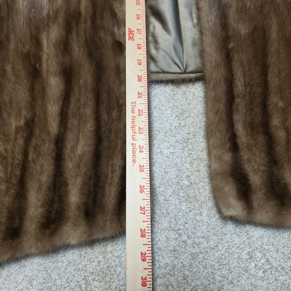 Vintage Platt Furs Mink Stole Cape‎ Brown Real Fur Wrap Jacket Shrug